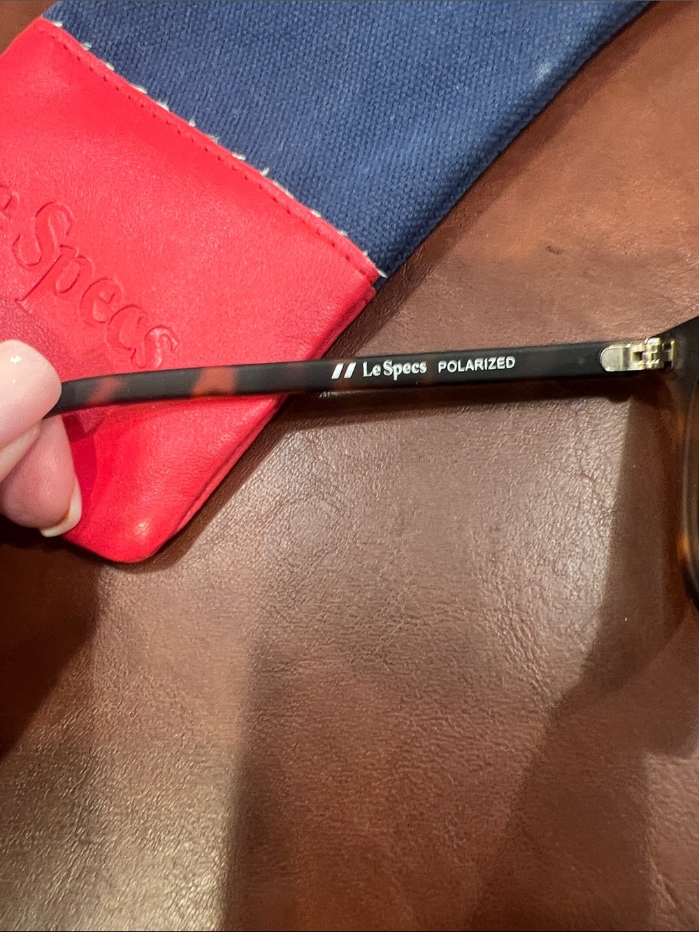 Le Specs Polarized Black and Tortoiseshell Sunglasses - Picture 3 of 7